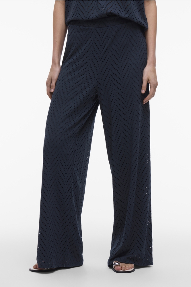 VIDELAIA HW WIDE PANTS/PB 14106628 NAVY BLAZER